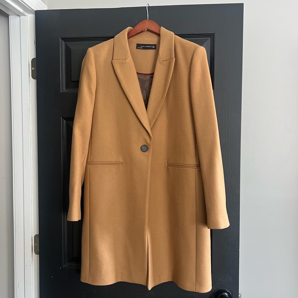 Camel collard women’s dress coat